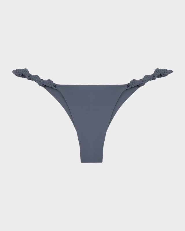 Solid Holly Detail Cheeky Bikini Bottoms